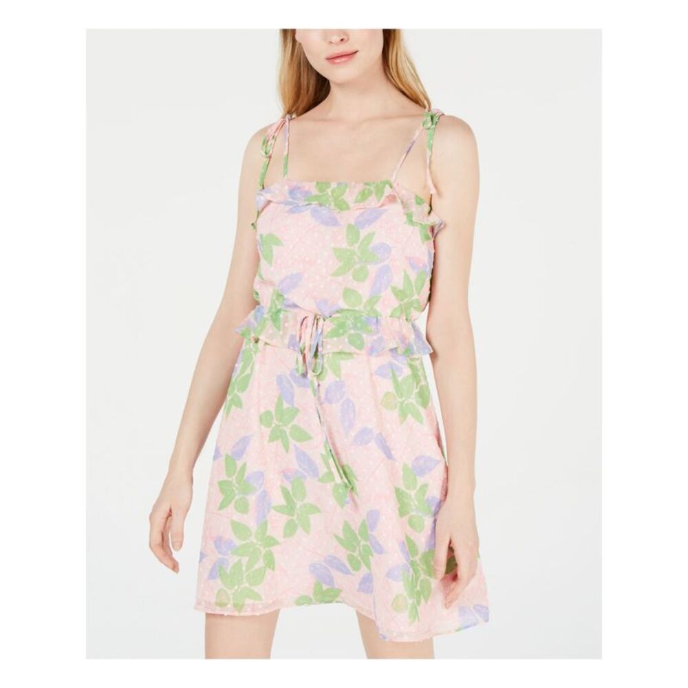 19 COOPER Womens Pink Floral Sleeveless Above The Knee Sheath Dress Size: L - Picture 3 of 4